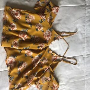 Yellow Floral crop top